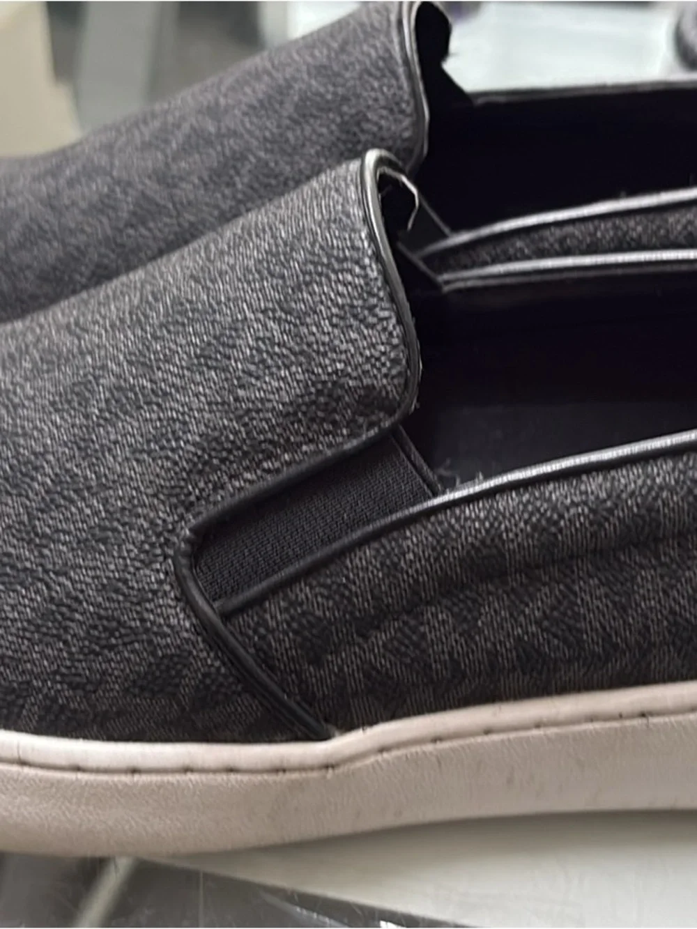 Michael Kors Black Monogram Slip-On Loafers